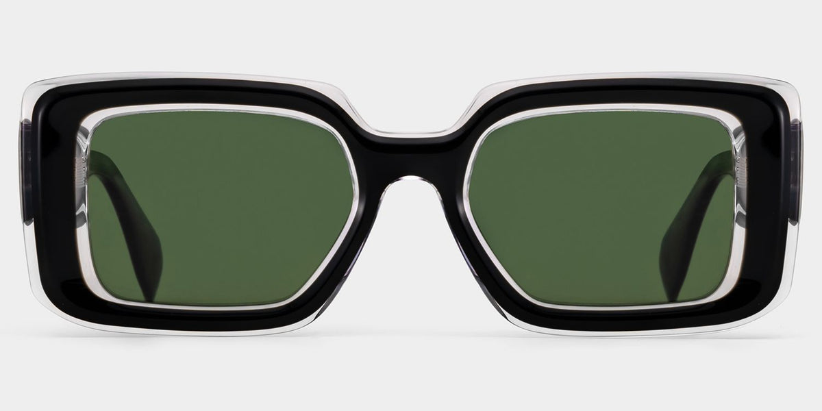 Eira Rectangle Black Acetate Glasses