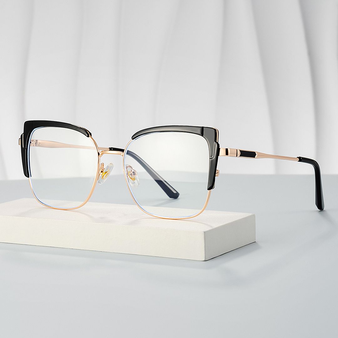 Jesmin Square Black mixed Glasses