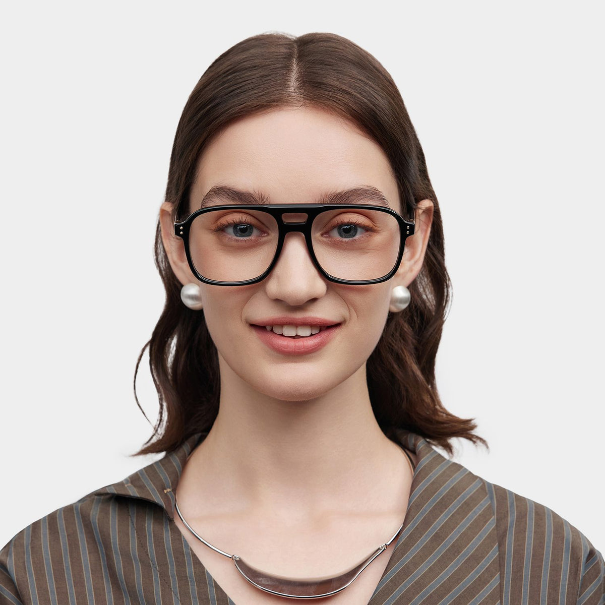 Athena Aviator Black acetate Glasses