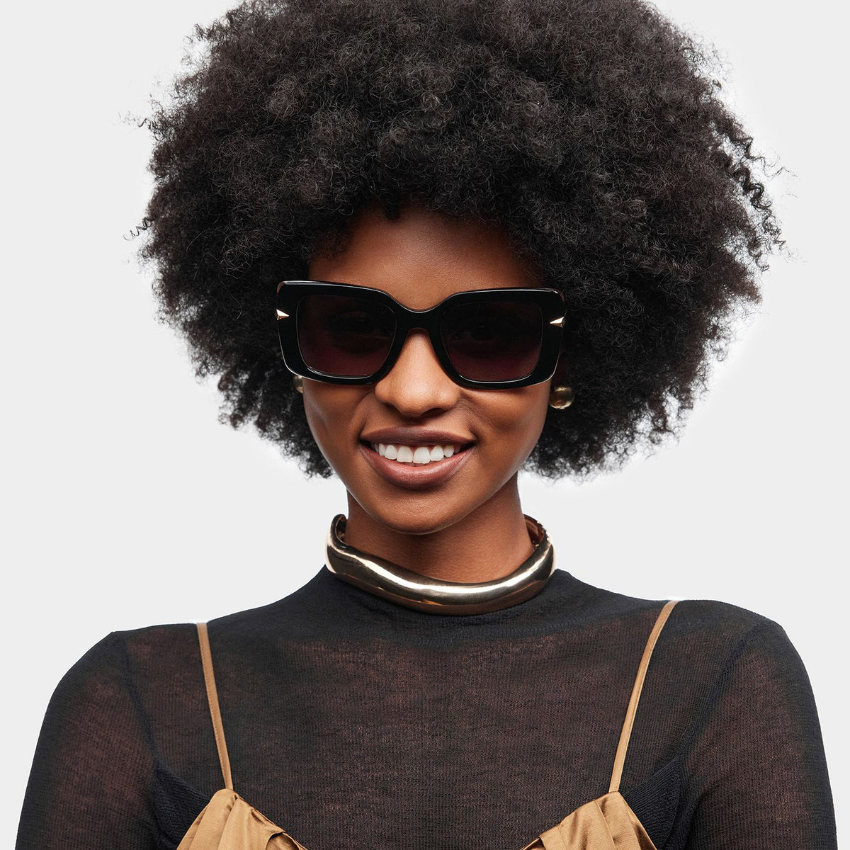 Neon Square Black acetate Glasses