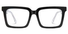 Hattie Rectangle Black acetate Glasses