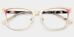 Elise Rectangle Gold metal Glasses