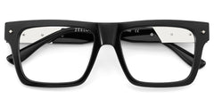 Trent Rectangle Black acetate Glasses