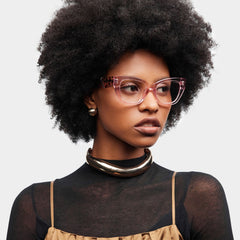 Skylar Butterfly Clear Pink acetate Glasses