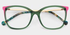 Nico Square Green acetate Glasses