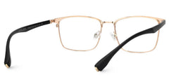 Eaddy Rectangle Gold metal Glasses