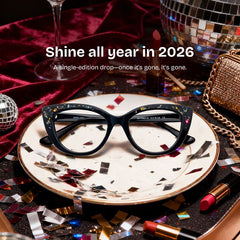 Elora Cat eye Black acetate Glasses