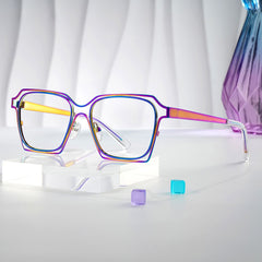 Foday Geometric Iridescent metal Glasses