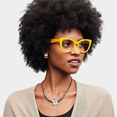 Julius Butterfly Yellow acetate Glasses