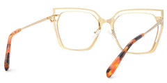 Quinn Geometric Black Orange metal Glasses