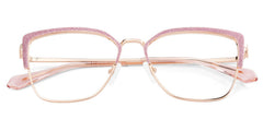 Javier Rectangle Pink metal Glasses