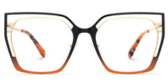 Quinn Geometric Black Orange metal Glasses