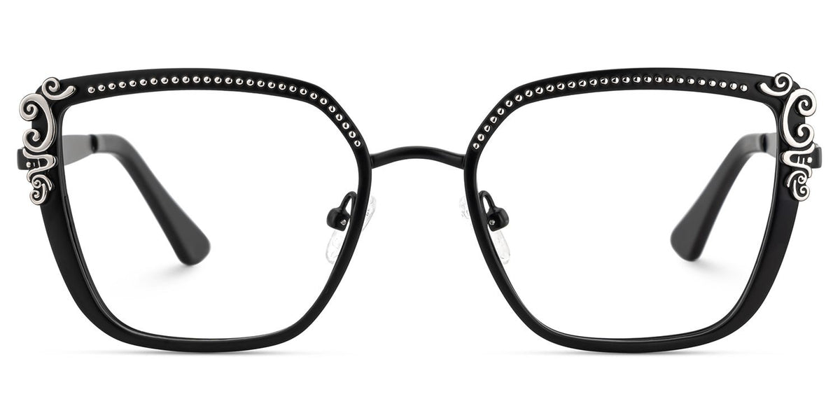 Frieze Rectangle Black metal Glasses