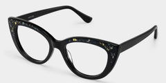 Elora Cat eye Black acetate Glasses
