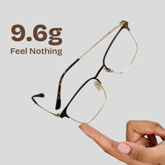 Cole Square Brown titanium Glasses