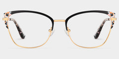 Mariana Rectangle Black metal Glasses