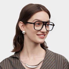 Athena Aviator Black acetate Glasses