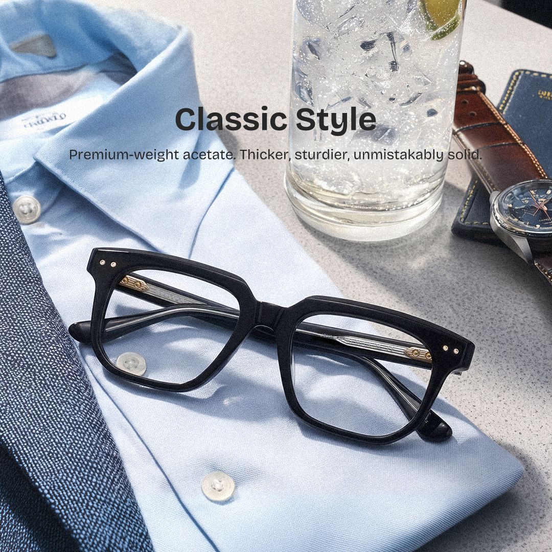 Michael Square Black acetate Glasses