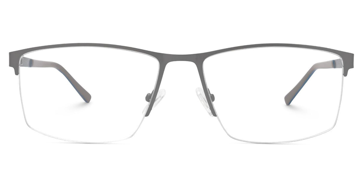 Graniela Rectangle Gray Metal Glasses