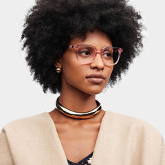 Freya Square Pink acetate Glasses